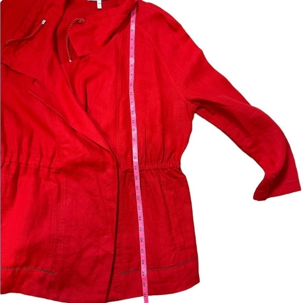 Escada Sport 100% Linen Red Jacket Coat Size EU 42 Large - Picture 12 of 16